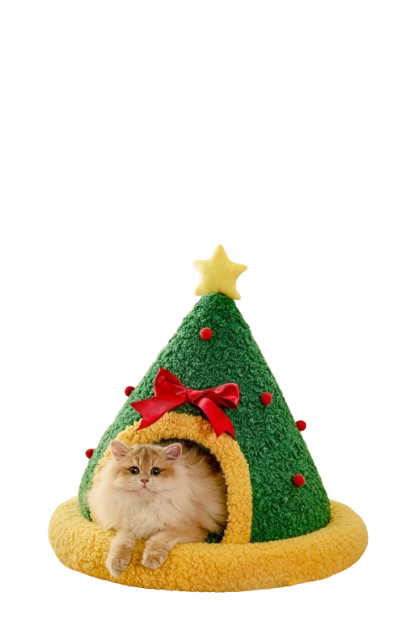 Cat Christmas House